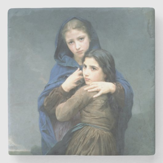 遠く離れた2人の若い女の子(by W.A. Bouguerau) ストーンコースター (正面)