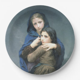 遠く離れた2人の若い女の子(by W.A. Bouguerau) ペーパープレート