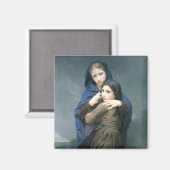 遠く離れた2人の若い女の子(by W.A. Bouguerau) マグネット (正面/裏面)