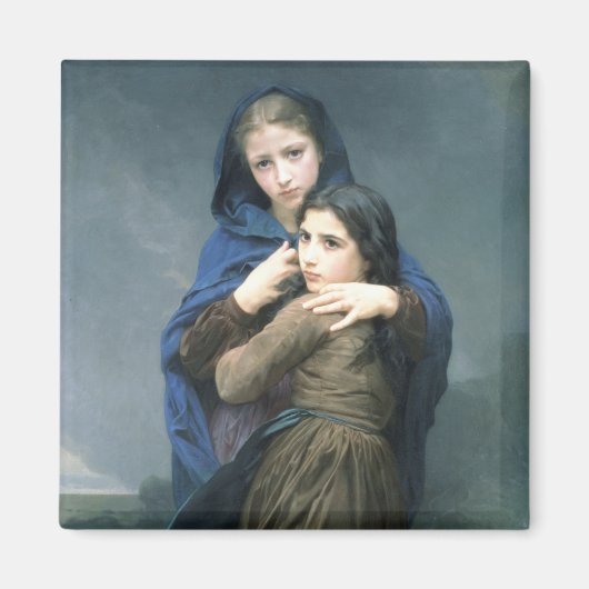 遠く離れた2人の若い女の子(by W.A. Bouguerau) マグネット (正面)