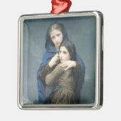 遠く離れた2人の若い女の子(by W.A. Bouguerau) メタルオーナメント (左)