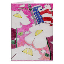 遠ざけられた精神: 3花米国の旗のピンクの空