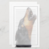 遠ぼえしているドーベルマン犬 便箋 (正面/裏面)