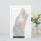 遠ぼえしているドーベルマン犬 便箋 (スタンド正面)