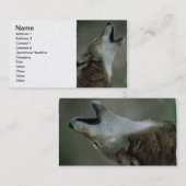 遠ぼえしている野生の材木オオカミ 名刺 (正面/裏面)