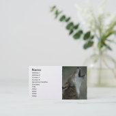 遠ぼえしている野生の材木オオカミ 名刺 (スタンド正面)