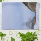 遠ぼえのアラスカの材木オオカミ キッチンタオル (折り畳み)