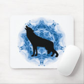 遠ぼえのオオカミのオオカミ マウスパッド (マウス)