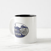 遠ぼえのオオカミのマグ ツートーンマグカップ (正面左)