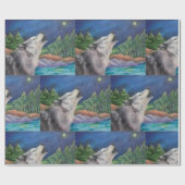 遠ぼえのオオカミの包装紙 ラッピングペーパー (フラット)