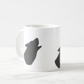 遠ぼえのオオカミの顔は名前を加えます コーヒーマグカップ (正面左)