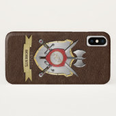 遠ぼえのオオカミのSigilの戦いの頂上ブラウン Case-Mate iPhoneケース (裏面(横))