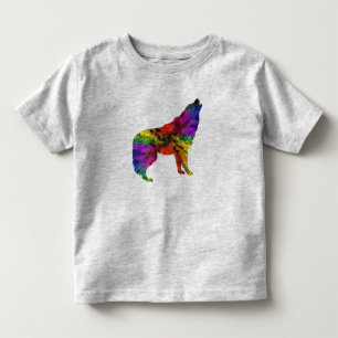 遠ぼえのオオカミはTシャツをからかいます トドラーTシャツ