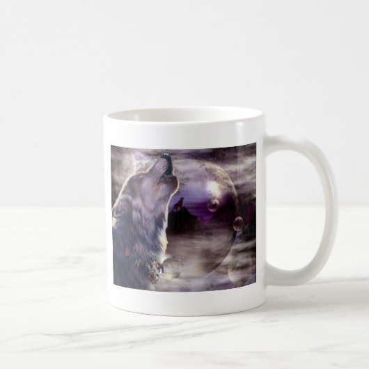 遠ぼえのオオカミ コーヒーマグカップ (右)