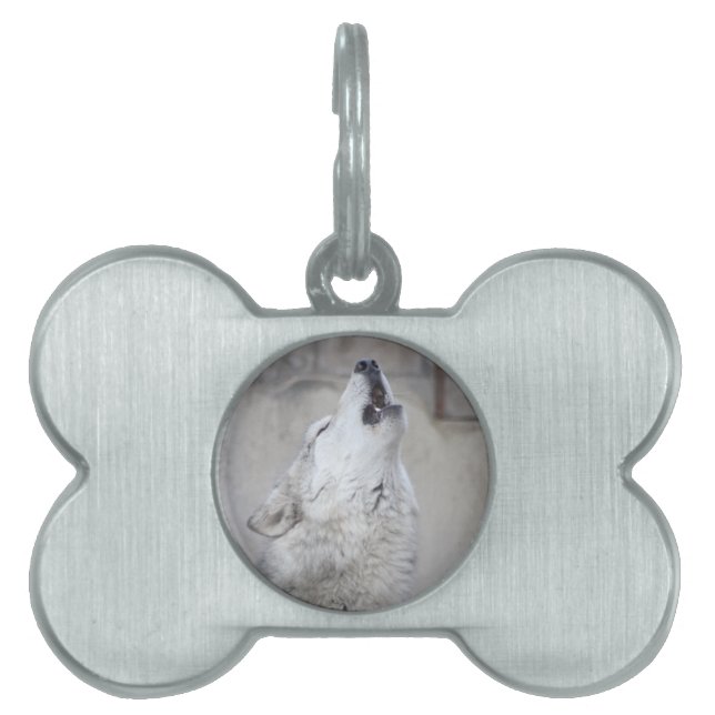 遠ぼえのオオカミ ペットネームタグ (正面)