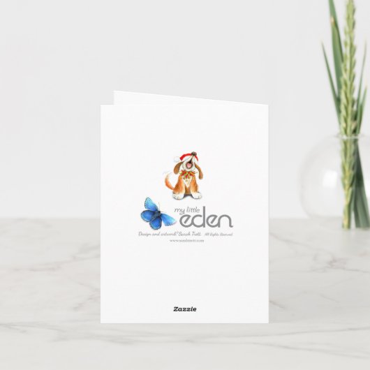 遠ぼえのキャロルの歌う犬の喚き声elujahのクリスマス シーズンカード (裏面)