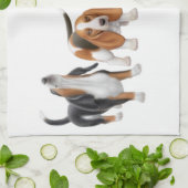 遠ぼえのバセットハウンドの台所タオル キッチンタオル (折り畳み)