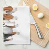 遠ぼえのバセットハウンドの台所タオル キッチンタオル (四つ折り)