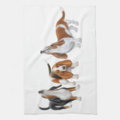 遠ぼえのバセットハウンドの台所タオル キッチンタオル (縦)