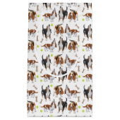 遠ぼえのバセットハウンドはギフトバッグの後をつけます スモールペーパーバッグ (正面)