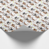 遠ぼえのバセットハウンドはギフト用包装紙の後をつけます ラッピングペーパー (角)