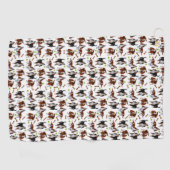 遠ぼえのバセットハウンドはゴルフタオルの後をつけます ゴルフタオル (横)