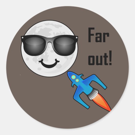 遠出デザイン-クラシックラウンドステッカー ラウンドシール (正面)