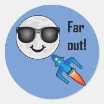 遠出デザイン-クラシックラウンドステッカー