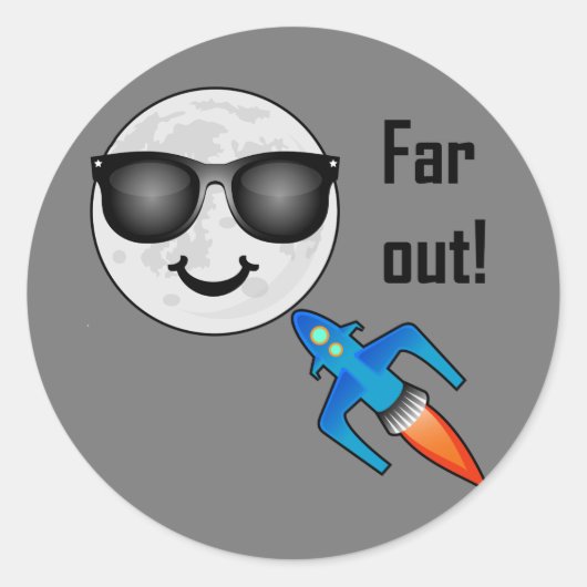 遠出デザイン-クラシックラウンドステッカー ラウンドシール (正面)