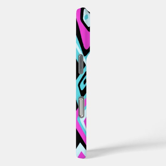 遠出レトロ抽象芸術サイケデリックターコイズ Case-Mate iPhoneケース (裏面 / 右)