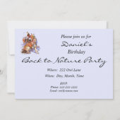 遠吠えするコヨテの動物自然 誕生日パーティー 招待状 (裏面)