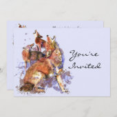 遠吠えするコヨテの動物自然 誕生日パーティー 招待状 (正面/裏面)