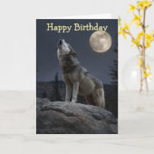 遠吠えする狼 カード (黄色い花)