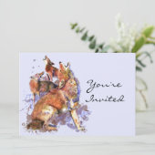 遠吠えのキツネ 動物 ネイチャー バースデーパーティー 招待状 (スタンド正面)