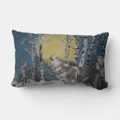 遠吠えの狼の枕 ランバークッション (裏面)