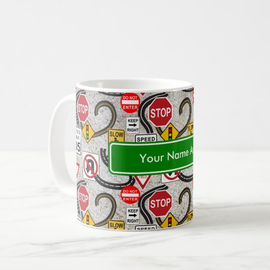 遠征のパーソナライズな通りの名前 コーヒーマグカップ (正面左)