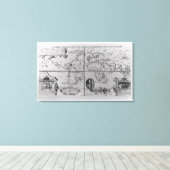 遠征の詳細を示すワールドマップ キャンバスプリント (インサイチュ (ウッドフロア))