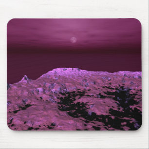 遠方の世界の紫色のMoonscape マウスパッド