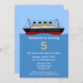 遠洋定期船のバースデーパーティ招待状 招待状 (正面/裏面)