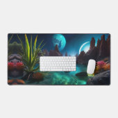 遠白熱［赤熱］光を放つくの惑星の水 デスクマット (キーボード&マウス)