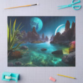 遠白熱［赤熱］光を放つくの惑星の水 薄葉紙 (クラフト)