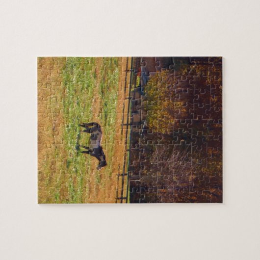 遠絵を描く離れた馬 ジグソーパズル (横)