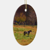 遠絵を描く離れた馬 セラミックオーナメント (右)