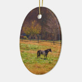 遠絵を描く離れた馬 セラミックオーナメント (左)