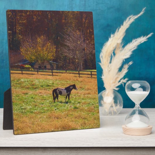 遠絵を描く離れた馬 フォトプラーク (側面)