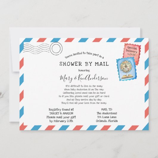 遠距離ベイビーシャワー by メール 招待状 (正面)