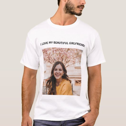 遠距離恋愛の彼女へ愛を伝えるシャツ Tシャツ (正面)