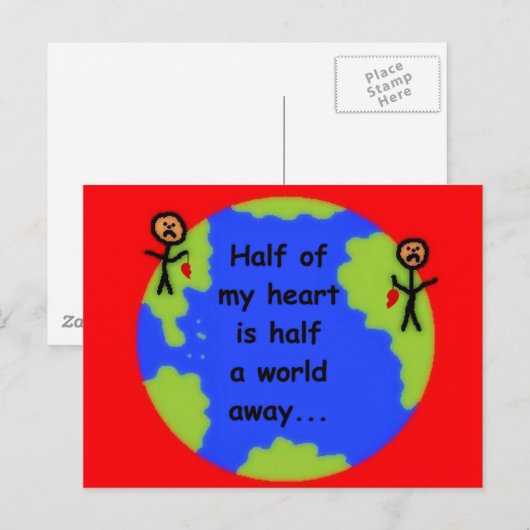 遠距離恋愛 ポストカード (正面/裏面)