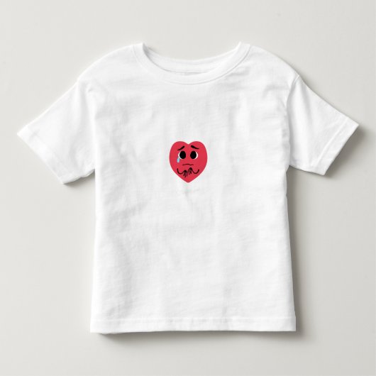 遠距離恋愛|涙のハート|壊れたハート トドラーTシャツ (正面)