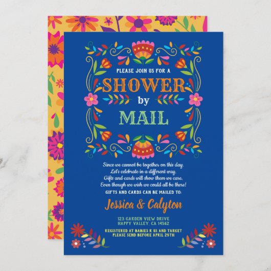 遠距離郵便シャワーによるフィエスタシャワー 招待状 (正面/裏面)